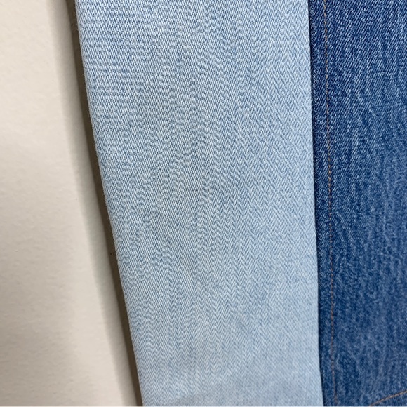 NEW EB Denim Kendall Riding Jeans (Sz L) Straight Leg Color Block Patchwork - Picture 14 of 16